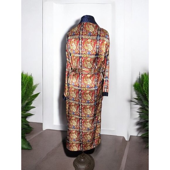 Vintage Victoria's Secret Gold Label Long Belted Floral Satin Robe - Picture 3 of 13